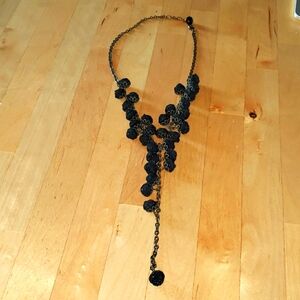 Handcrafted black roses choker